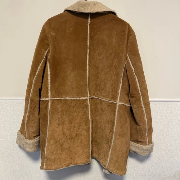 St Johns Bay Coat Women’s L Washable Suede Sherpa Lined Faux Shearling Vintage - Picture 16 of 16